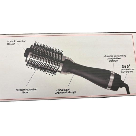 Unbranded Other - Hair Dryer Styler Brush Black and Gold Lightweight NIB